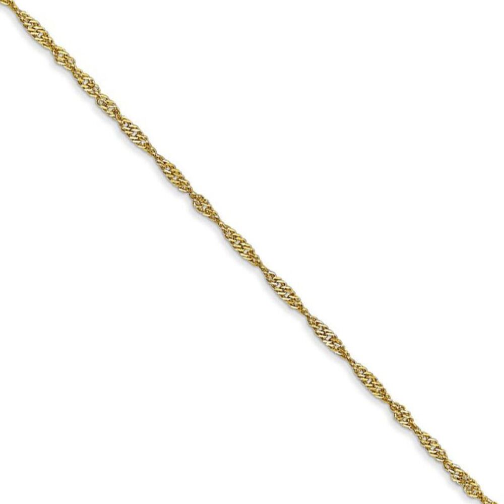 1.3mm 10k Yellow Gold Singapore Chain Necklace, 16 Inch